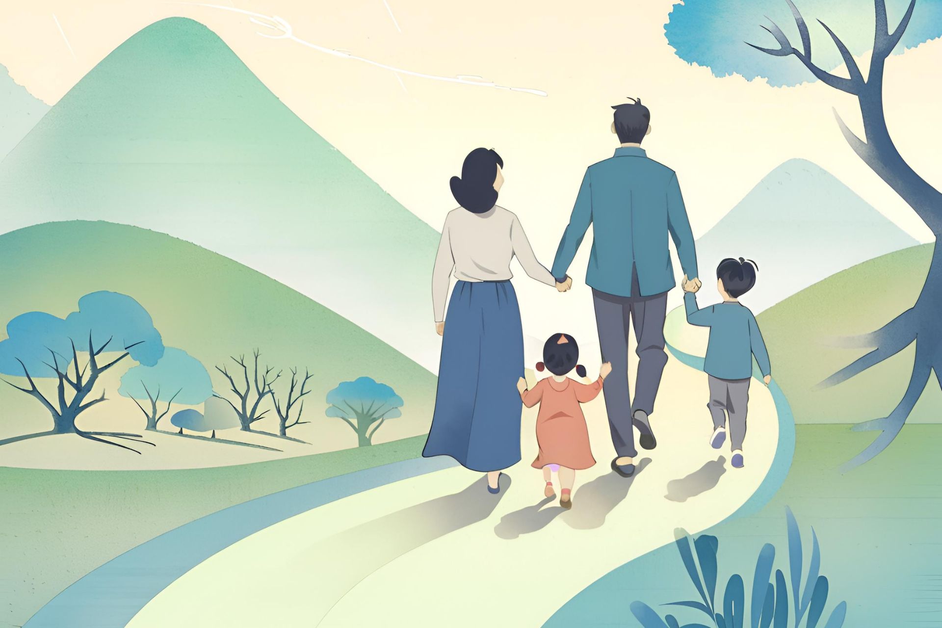 AT Provence • Famille de dos sur un chemin